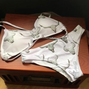Zaful cow skull bikini